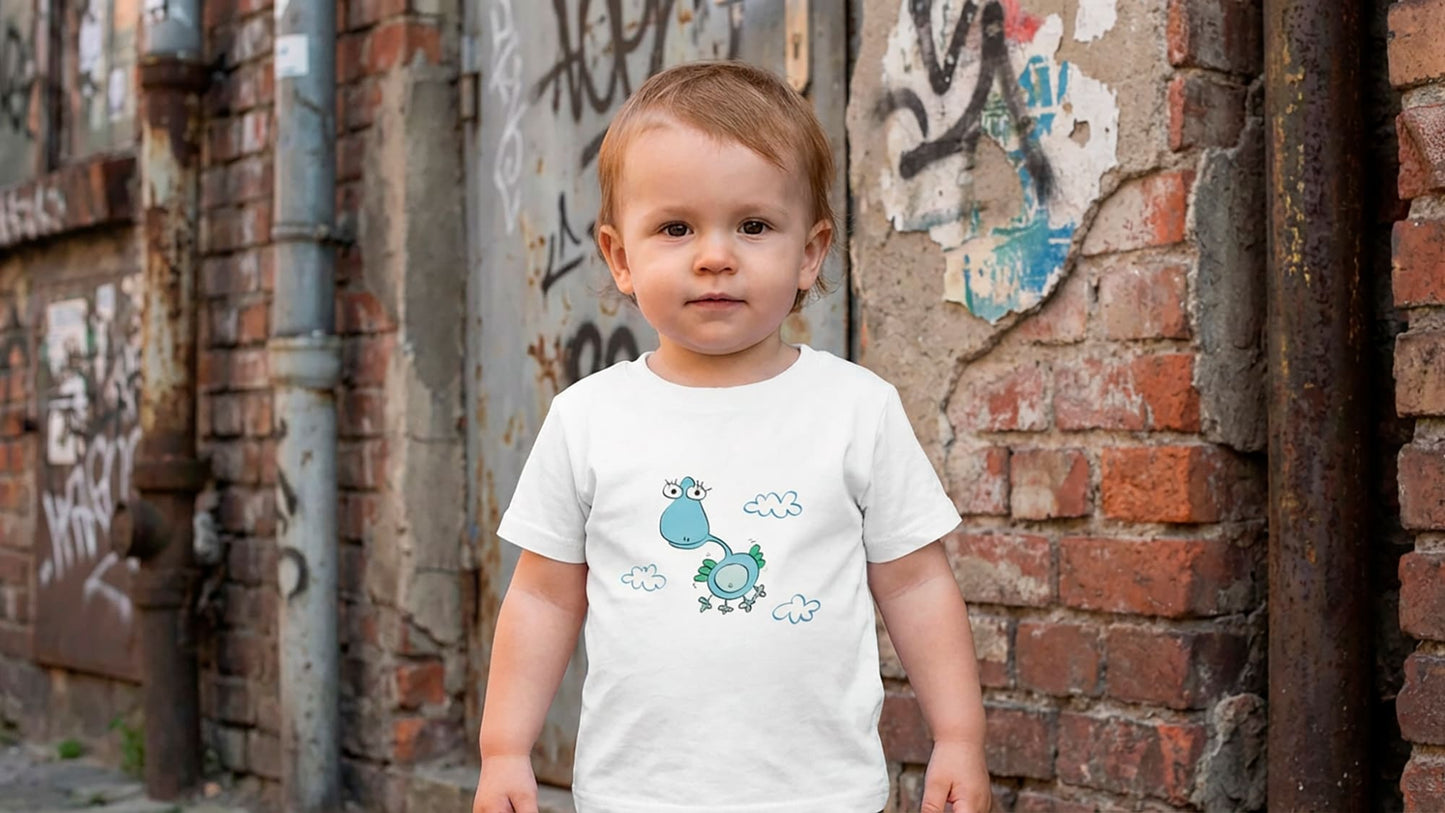 Camiseta bebé algodón NO orgánico - Flying Blue Aubergine
