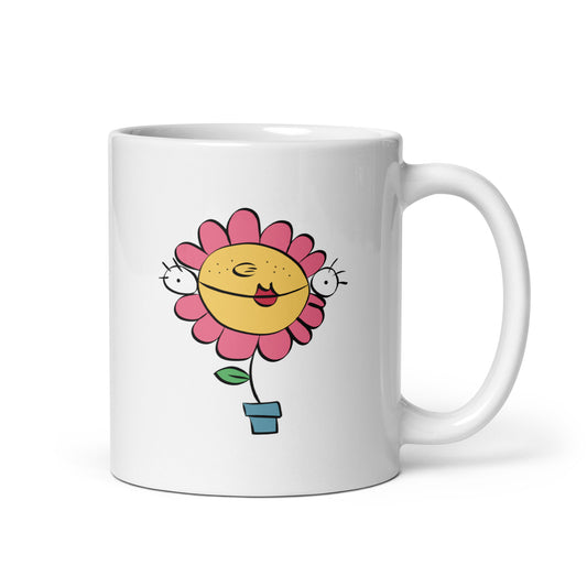 Taza desayuno blanca brillante de 325 ml de volumen. Personaje Florette.